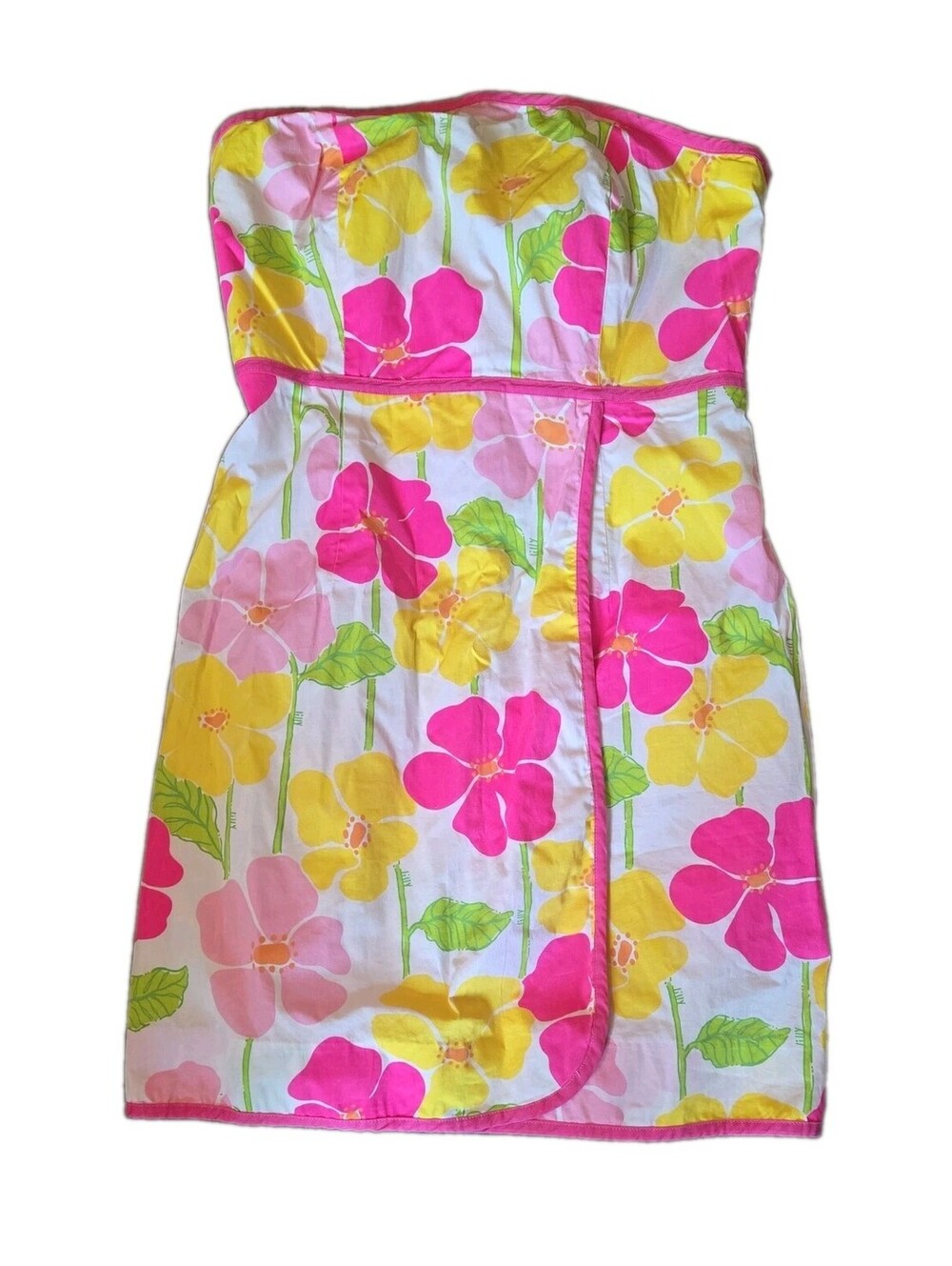 Vtg Lilly Pulitzer Floral Corset mini Dress strapless tropical vacation Sz 6